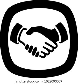 The black and white icon for a handshake - vector