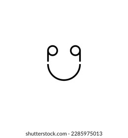 Black and white icon, headphones