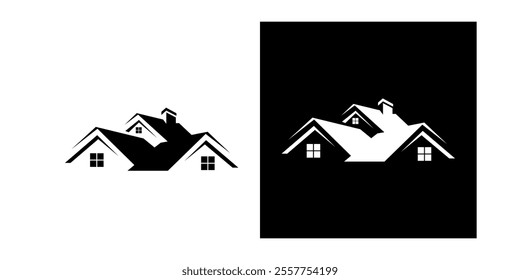 A black and white icon of a house
