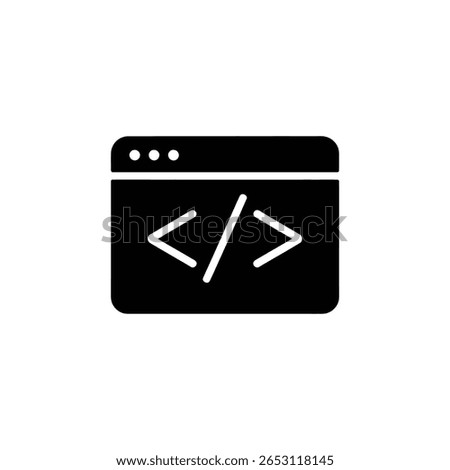 A black and white icon illustrates a browser window displaying the coding tags