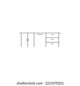 Icono blanco y negro, cocina