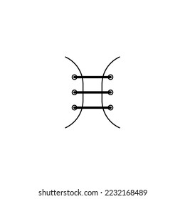 Black and white icon, lacing