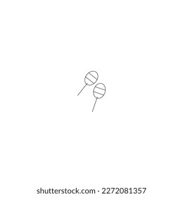Black and white icon, maracas