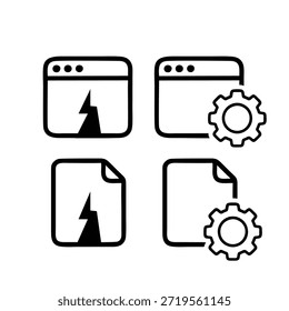 Icono blanco y negro Multi-Style Ilustración vectorial