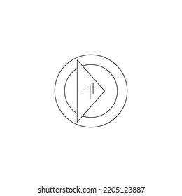 Black and white icon, napkin on a plate