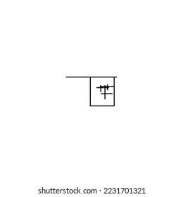 Black and white icon, offside