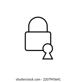 Black and white icon, padlock
