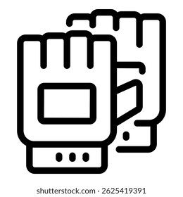 Schwarz-weißes Symbol eines Schutzhandschuhpaares, das die Sicherheit der Hände gewährleistet