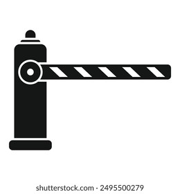 Black and white icon of a parking barrier restricting access