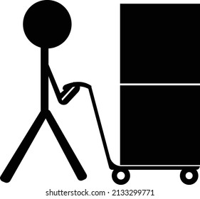 Schwarz-Weiß-Symbol für den Transport von Pappe