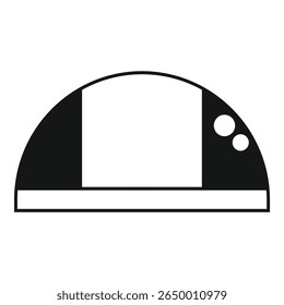 Black and white icon of a portable game console with buttons on the side