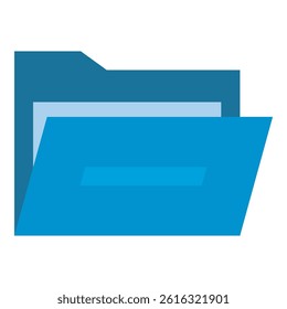 A black and white icon representing an open folder, suitable for use in design and digital assets