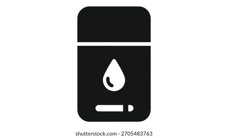 Black and white icon representing a smart water purifier with a water drop symbol.