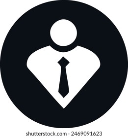 A black and white icon representing a user or person, typically found in computer interfaces.