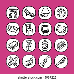 black and white icon set - home objects - others of same series : http://www.shutterstock.com/lightboxes.mhtml?lightbox_id=829090