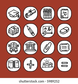 black and white icon set - school - others of same series : http://www.shutterstock.com/lightboxes.mhtml?lightbox_id=829090