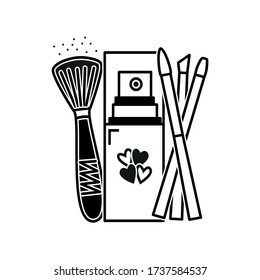 Icono blanco y negro es un conjunto de herramientas para la extensión de uñas en un estilo plano para el diseño de tarjetas de visita o logotipos. Cambiar las uñas con puntas de acrílico, gel o uñas
