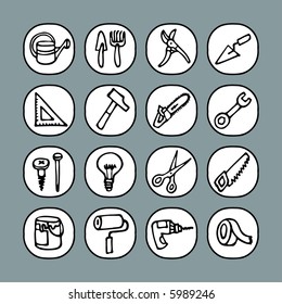 black and white icon set - tools - others of same series : http://www.shutterstock.com/lightboxes.mhtml?lightbox_id=829090
