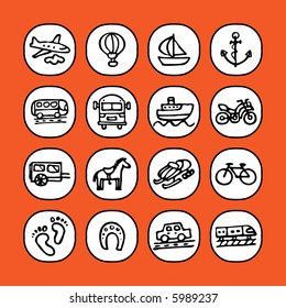 black and white icon set - transportation - others of same series : http://www.shutterstock.com/lightboxes.mhtml?lightbox_id=829090