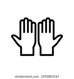 Black And White Icon Showing Two Open Hands Raised Symbolically