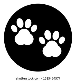 Black and white icon small dog steps