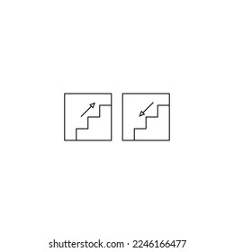 Black and white icon, stairs