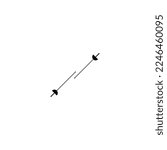 Black and white icon, swordplay