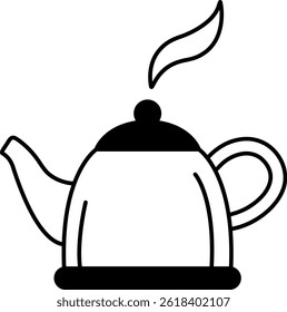 black and white icon of tea pot
