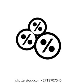 Schwarz-weißes Symbol von drei überlappenden Kreisdiagrammen, die das Cluster-Design bilden