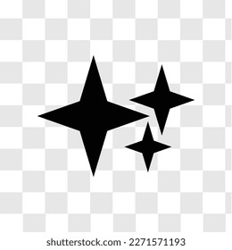 A black and white icon of three stars with one in the middle. light stars in png design in  vector 