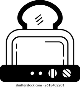 ícone preto e branco de um forno torradeira
