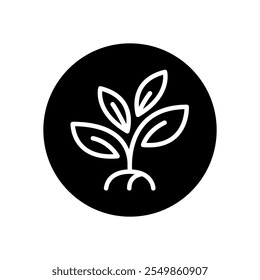 A black and white icon of a tree