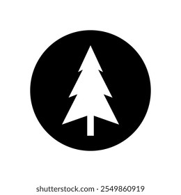 A black and white icon of a tree