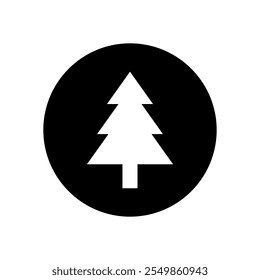 A black and white icon of a tree