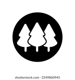A black and white icon of a tree