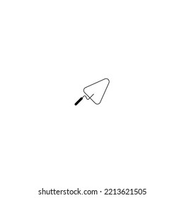 Black and white icon, triangular masonry trowel