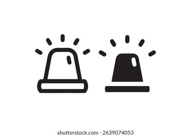 Black and white icon of two emergency sirens.