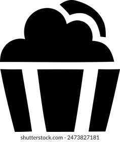 Icono blanco y negro de dos conos de helado con efecto goteo