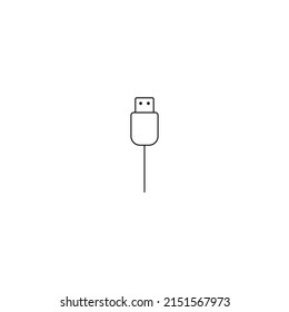 Black and white icon, USB
