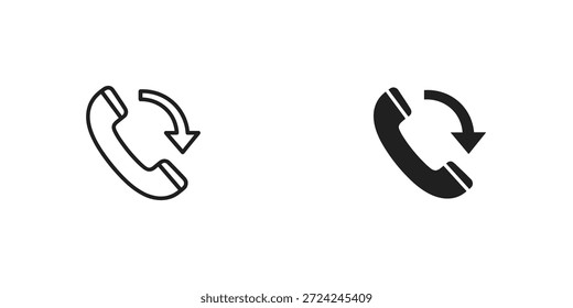 Iconos en blanco y negro con flechas giratorias, adecuados para diversas aplicaciones de diseño.