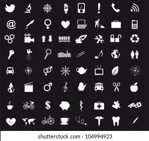 black and white icons isolated. vector illustration