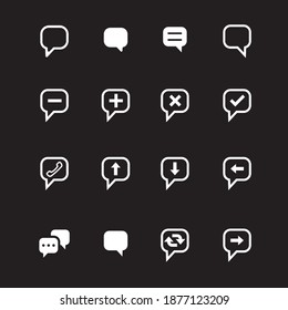 black and white icons set