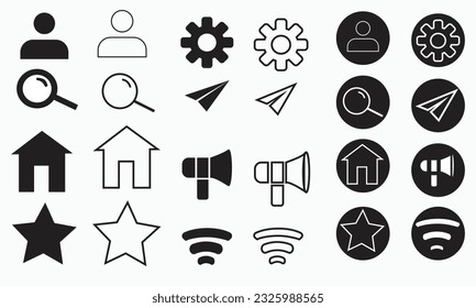 Black and white Icons set