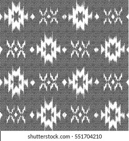 black and white ikat ethnic pattern