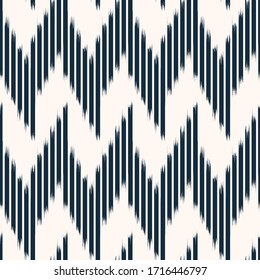 Black and white ikat Seamless Pattern Design for Fabric. Vector EPS10