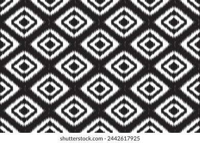 Ikat blanco y negro sin patrón