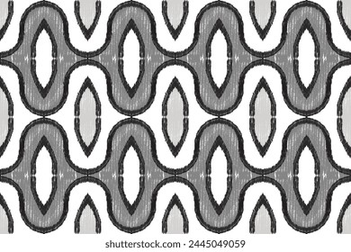 Ikat blanco y negro diseño de patrón sin fisuras