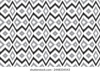 black and white Ikat seamless pattern