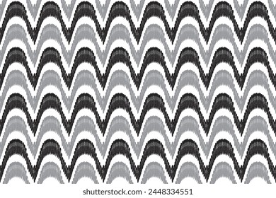 black and white Ikat seamless pattern
