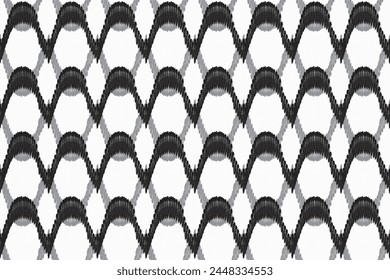 black and white Ikat seamless pattern